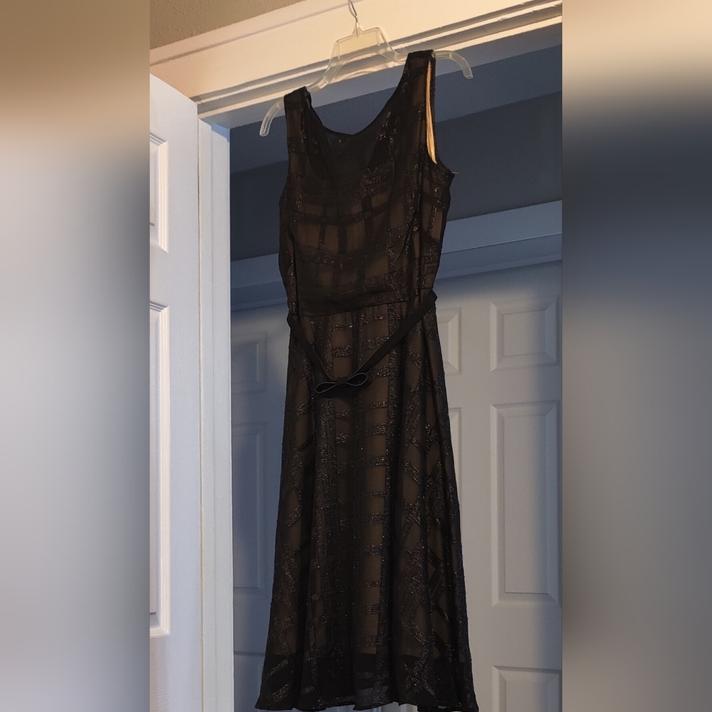 CB black midi dress